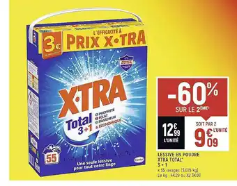 Spar Lessive en poudre xtra total 3 + 1 offre