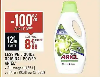 Spar Lessive liquide original power ariel offre