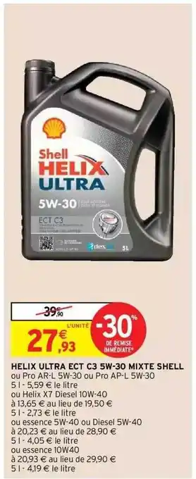 Helix ultra ect c3 5w-30 mixte shell