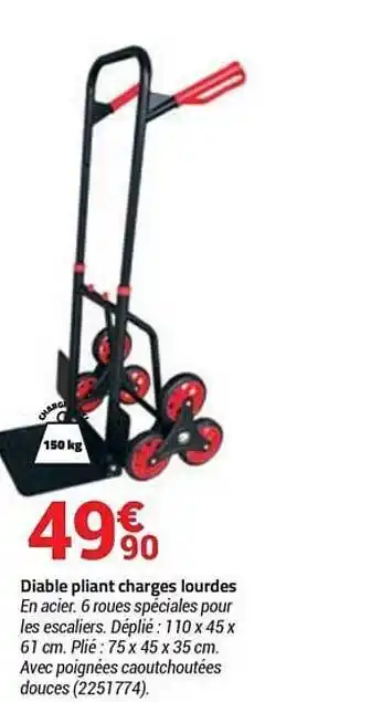Diable pliant charges lourdes
