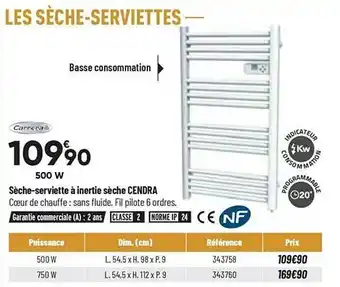 Bricorama Sèche-serviette à inertie sèche cendra carrera offre
