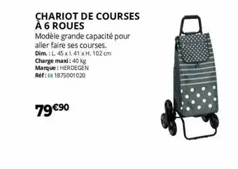 Distri Club Médical Chariot de courses à 6 roues offre