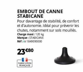 Distri Club Médical Embout de canne stabicane offre