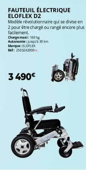 Distri Club Médical Fauteuil électrique eloflex d2 offre