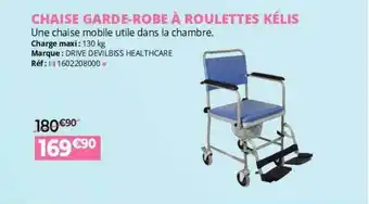 Distri Club Médical Chaise garde-robe à roulettes kélis offre