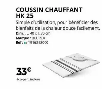 Distri Club Médical Coussin chauffant hk 25 offre