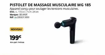 Distri Club Médical Pistolet de massage musculaire mg 185 beurer offre