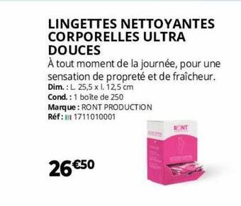 Distri Club Médical Lingettes nettoyantes corporelles ultra douces offre