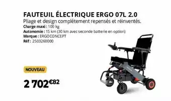 Distri Club Médical Fauteuil électrique ergo 07l 2.0 offre