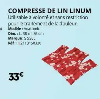 Compresse de lin linum