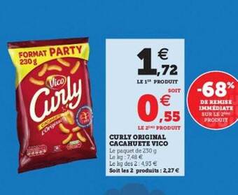 Hyper U Curly original cacahuète vico offre
