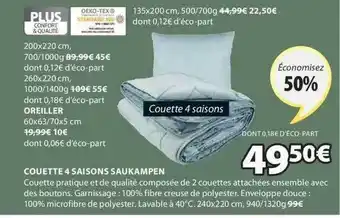 JYSK Couette 4 saisons saukampen offre