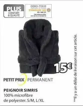 JYSK Peignoir simris offre