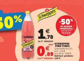 Hyper U Schweppes pink tonic offre