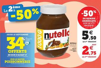 Hyper U Nutella offre