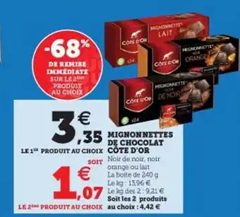 Hyper U Mignonnettes de chocolat côte d'or offre