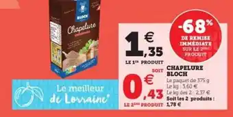 Hyper U Chapelure bloch offre