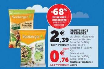Hyper U Fruits secs seeberger offre