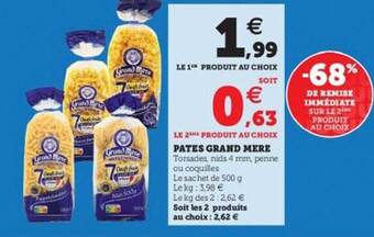 Hyper U Pâtes grand mère offre