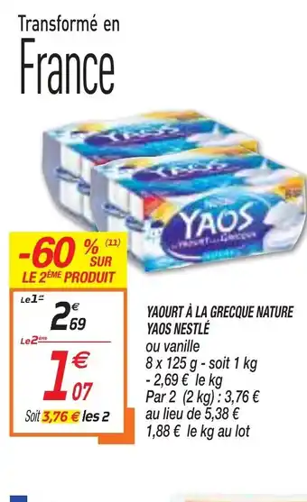 Netto Yaourt à La Grecque Nature Yaos Nestlè offre