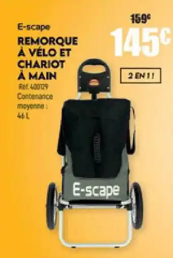Narbonne accessoires E-scape remorque à vélo et chariot à main offre