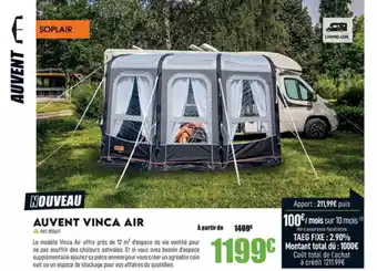 Narbonne accessoires Auvent vinca air soplair offre