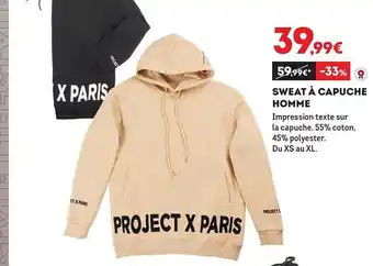 Sweat à capuche homme project x paris