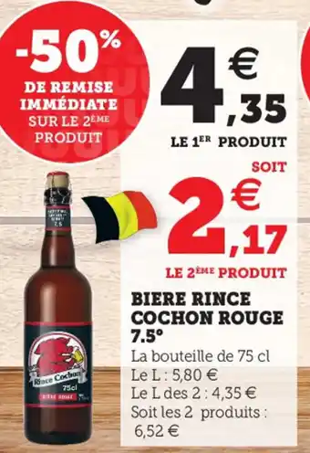 Super U Biere Rince Cochon Rouge 7.5 offre