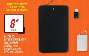 Netto EASY TO GO BATTERIE NOMADE NOIRE 2600 MAH NOIRE offre