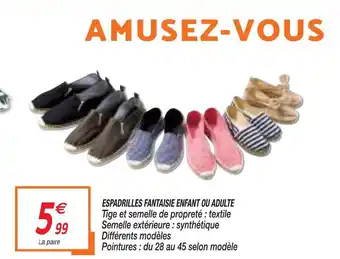 Netto ESPADRILLES FANTAISIE ENFANT OU ADULTE offre