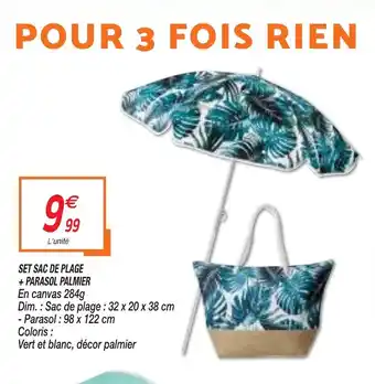 Netto SET SAC DE PLAGE + PARASOL PALMIER offre