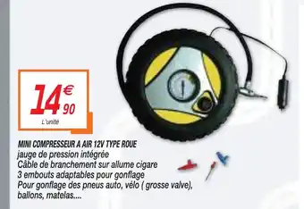 Netto MINI COMPRESSEUR A AIR 12V TYPE ROUE offre