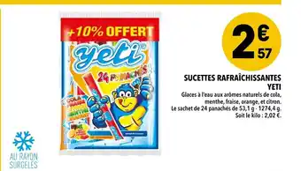 Sucettes rafraîchissantes Yeti