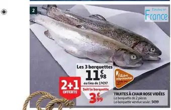 Auchan Direct Truites à Chair Rose Vidées offre