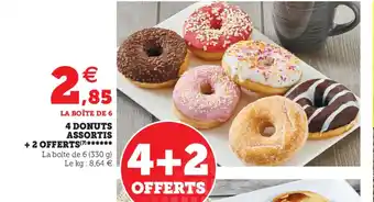 Super U 4 Donuts Assortis + 2 Offerts offre