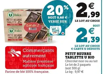 U Express Petit Beurre Tablette U Bio offre