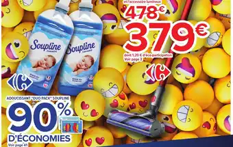 Carrefour Soupline Adoucissant Duo Pack offre