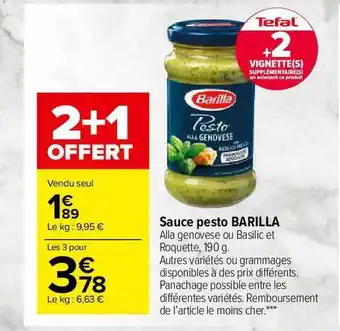 Carrefour Market Sauce Pesto Barilla offre