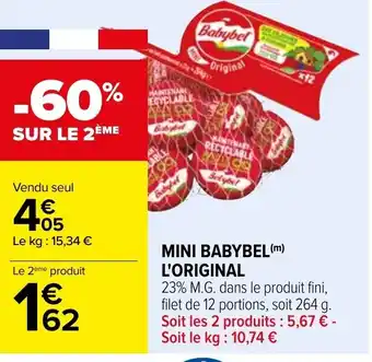 Carrefour Mini Babybel L'Original offre