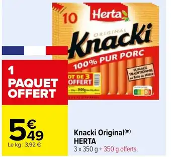 Carrefour Herta Knacki Original offre