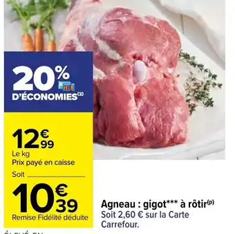Carrefour Agneau: Gigot à Rôtir offre