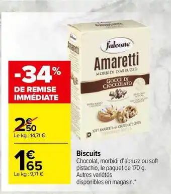 Carrefour Market Biscuits Falcone Amaretti offre