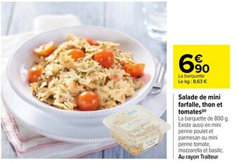 Carrefour Salade de Mini Farfalle, Thon et Tomates offre