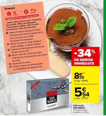 Carrefour Market Café Moulu San Marco offre