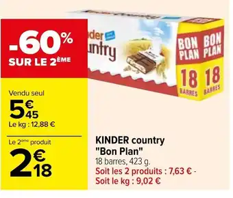 Carrefour Kinder Country Bon Plan offre