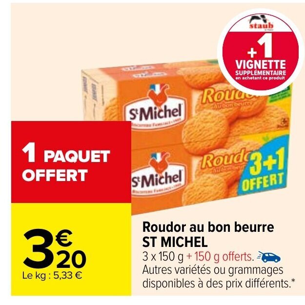 Promo St Michel Roudor Au Bon Beurre chez Carrefour