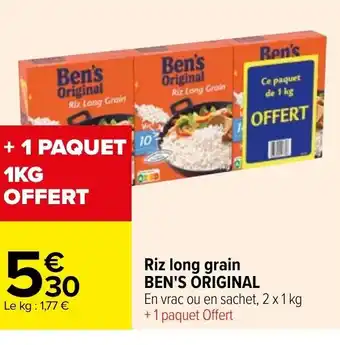 Carrefour Ben's Original Riz Long Grain offre