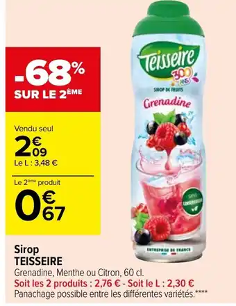 Carrefour Teisseire Sirop offre