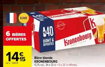 Carrefour Kronenbourg Bière Blonde offre