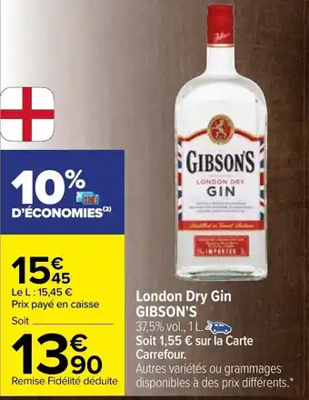 Carrefour Gibson's London Dry Gin offre